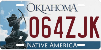 OK license plate 064ZJK