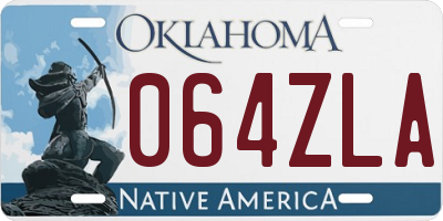 OK license plate 064ZLA