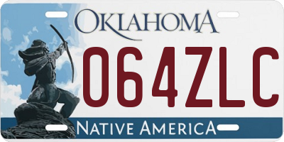 OK license plate 064ZLC