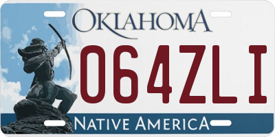 OK license plate 064ZLI