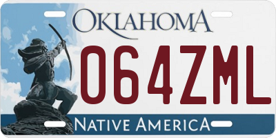 OK license plate 064ZML