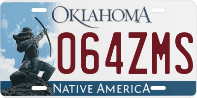 OK license plate 064ZMS