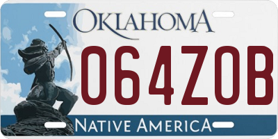 OK license plate 064ZOB