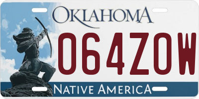 OK license plate 064ZOW