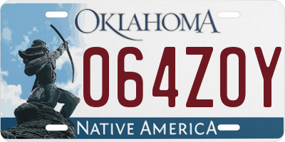 OK license plate 064ZOY