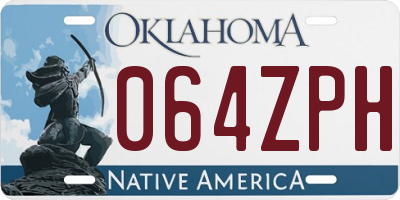 OK license plate 064ZPH
