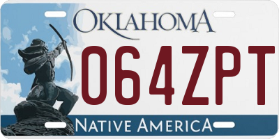 OK license plate 064ZPT