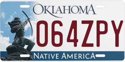 OK license plate 064ZPY