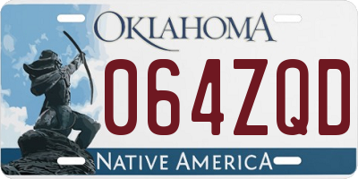 OK license plate 064ZQD