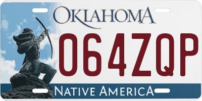 OK license plate 064ZQP