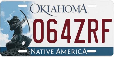 OK license plate 064ZRF