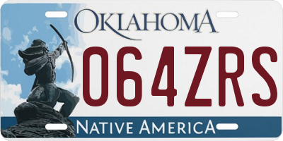 OK license plate 064ZRS
