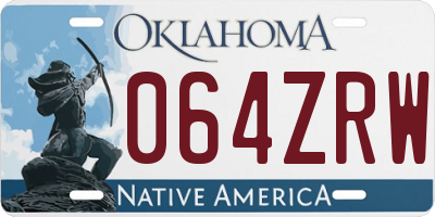 OK license plate 064ZRW