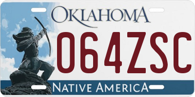 OK license plate 064ZSC