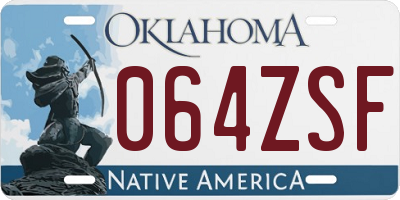 OK license plate 064ZSF