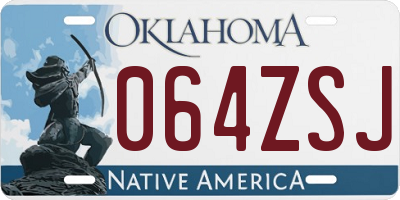 OK license plate 064ZSJ