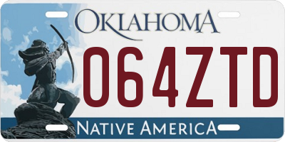 OK license plate 064ZTD