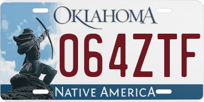 OK license plate 064ZTF