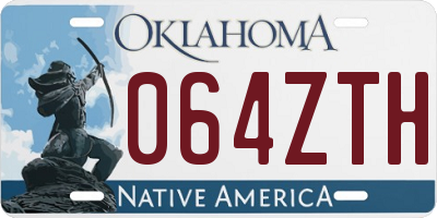 OK license plate 064ZTH