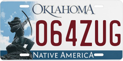 OK license plate 064ZUG