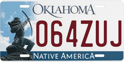 OK license plate 064ZUJ