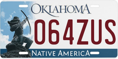 OK license plate 064ZUS