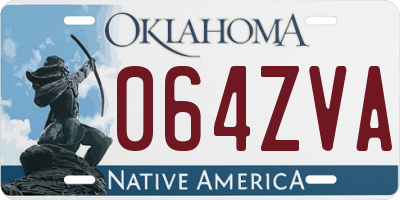 OK license plate 064ZVA