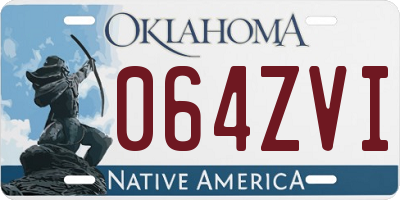 OK license plate 064ZVI