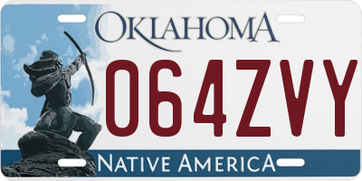 OK license plate 064ZVY