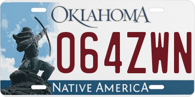 OK license plate 064ZWN
