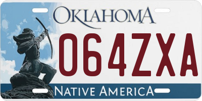 OK license plate 064ZXA