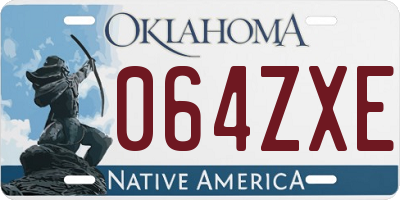 OK license plate 064ZXE