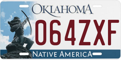 OK license plate 064ZXF