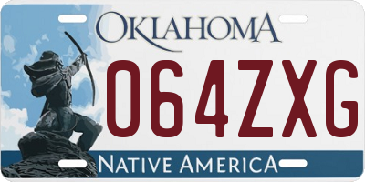 OK license plate 064ZXG