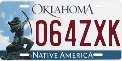 OK license plate 064ZXK