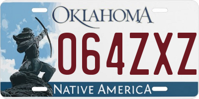 OK license plate 064ZXZ