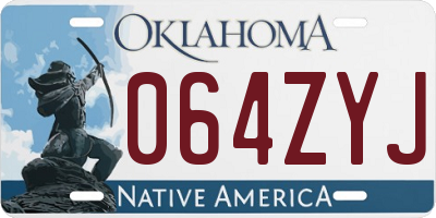 OK license plate 064ZYJ