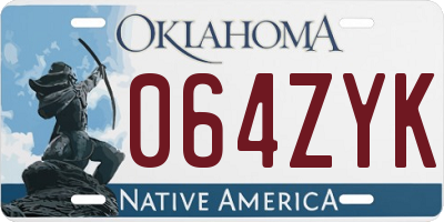 OK license plate 064ZYK