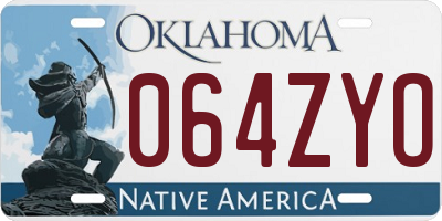 OK license plate 064ZYO