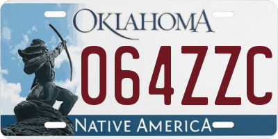 OK license plate 064ZZC