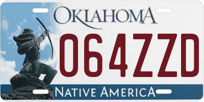 OK license plate 064ZZD