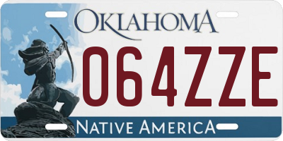 OK license plate 064ZZE