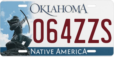 OK license plate 064ZZS