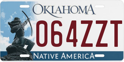 OK license plate 064ZZT