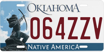 OK license plate 064ZZV