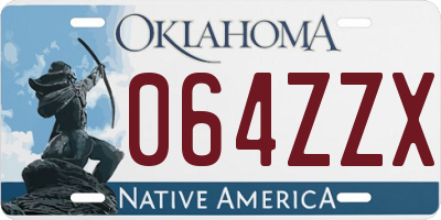 OK license plate 064ZZX