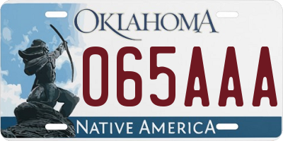 OK license plate 065AAA