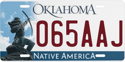 OK license plate 065AAJ