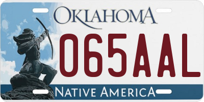 OK license plate 065AAL