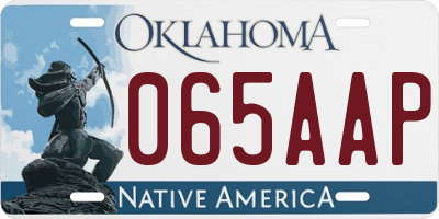 OK license plate 065AAP